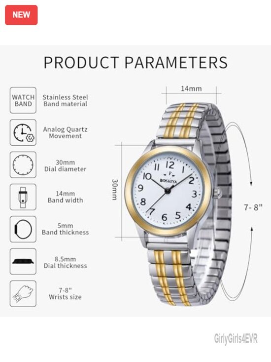 Women\'s Stretch Band Watch Easy Reader 30mm Analog Quartz Stainless Steel main image 6